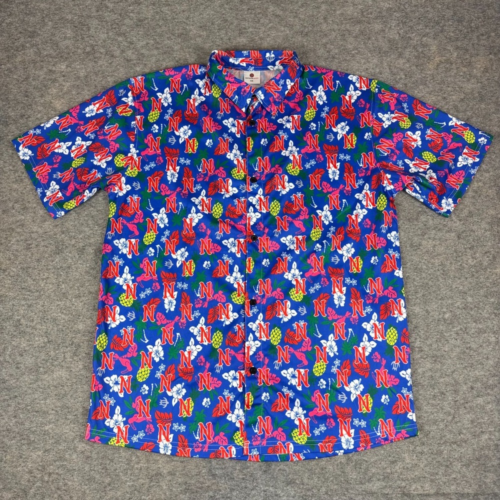 Nashville Sounds Hawaiian Shirt Button Up Destroyer Rocks Adult Mens Medium M